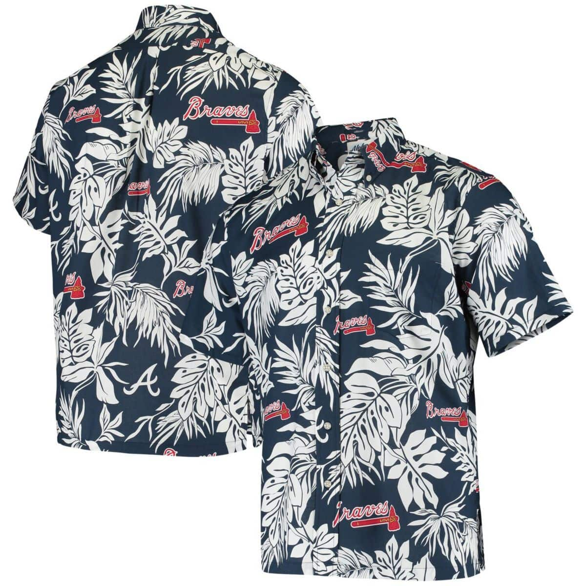 Navy Aloha Atlanta Braves Hawaiian Shirt Baseball Fans Gift