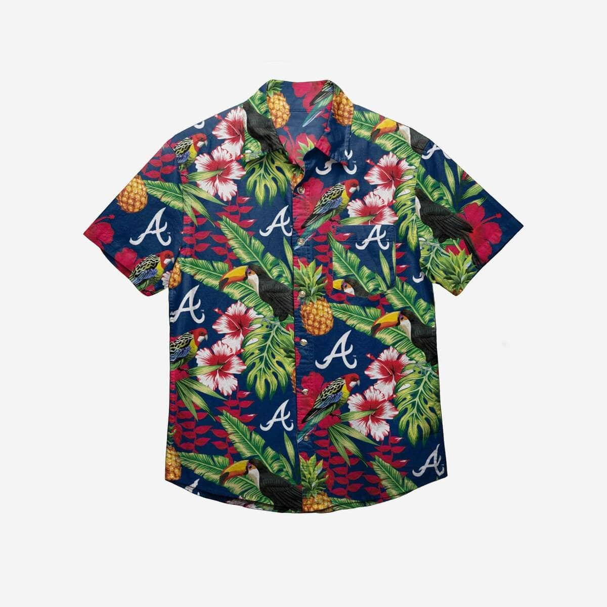 Atlanta Braves Hawaiian Shirt Tropical Pattern Gift For Beach Lovers