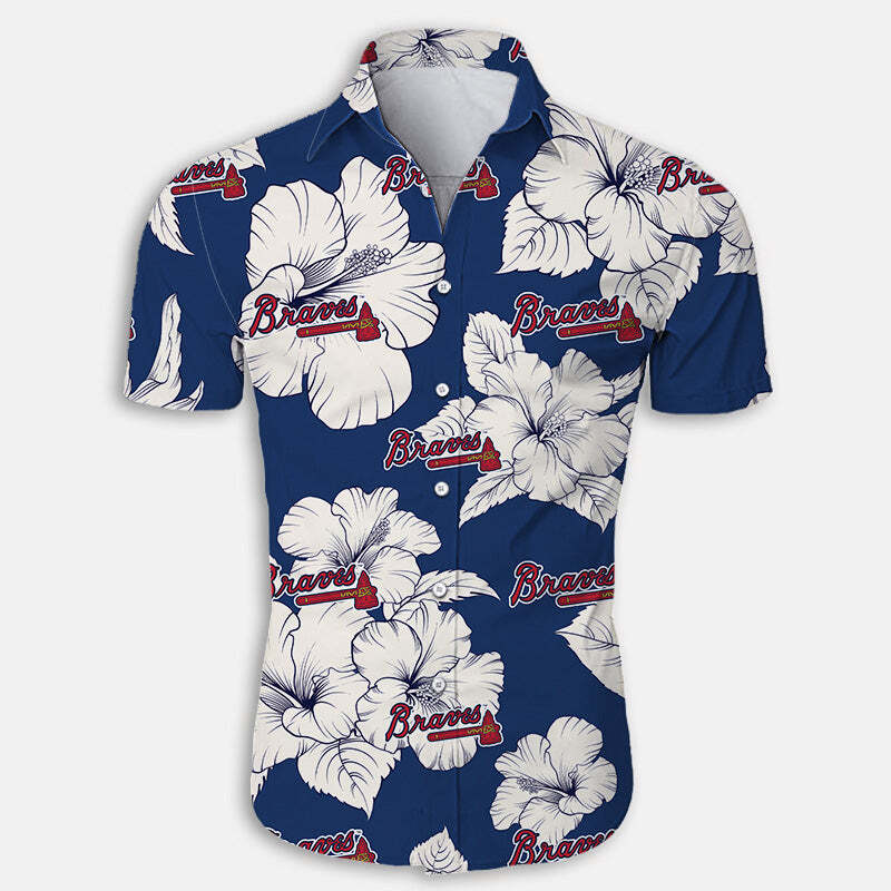 Atlanta Braves Hawaiian Shirt Tropical Floral Pattern All Over Print Atlanta Braves Hawaiian Shirt Tropical Floral Pattern All Over Print