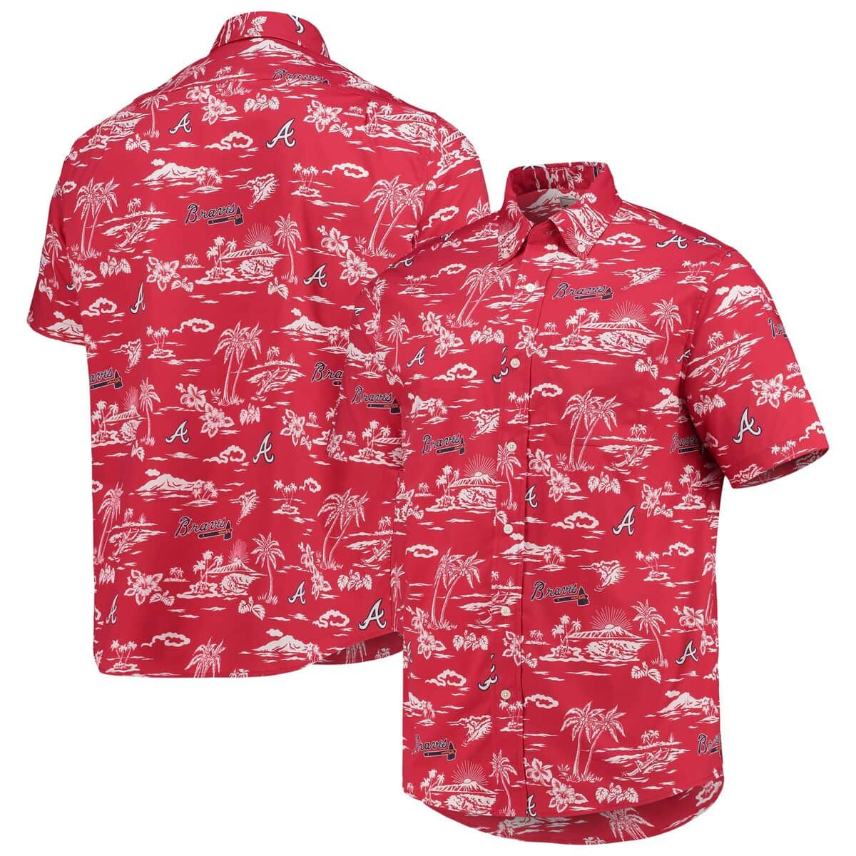 MLB Atlanta Braves Hawaiian Shirt Red Aloha Beach Lovers Gift