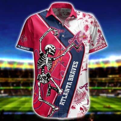 MLB Atlanta Braves Hawaiian Shirt Skeleton Sports Gift For Dad