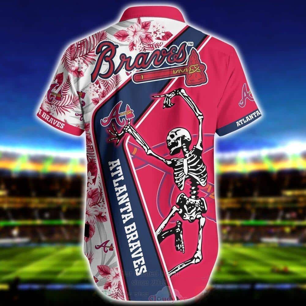 MLB Atlanta Braves Hawaiian Shirt Skeleton Sports Gift For Dad MLB Atlanta Braves Hawaiian Shirt Skeleton Sports Gift For Dad