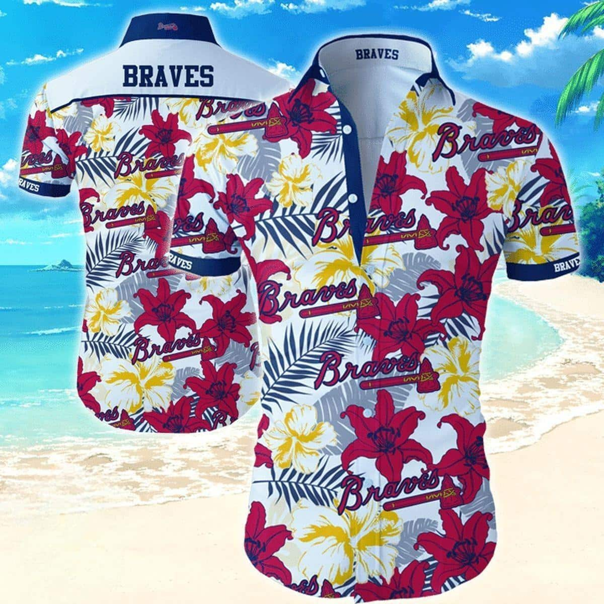 MLB Atlanta Braves Hawaiian Shirt Tropical Flower Pattern Beach Lovers Gift