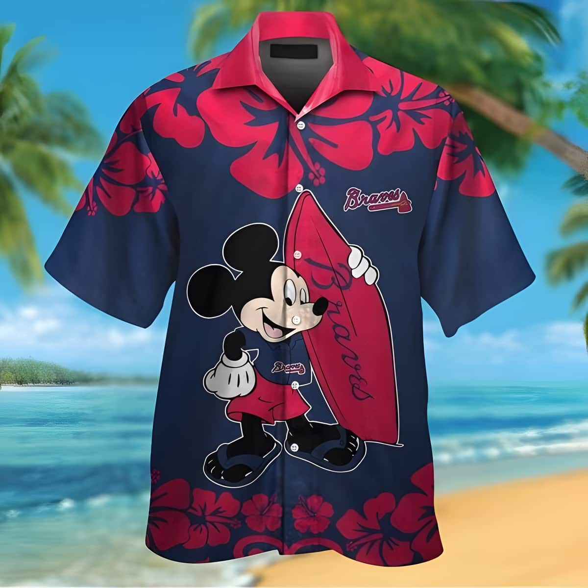 Mickey Mouse Disney Atlanta Braves Hawaiian Shirt Beach Lovers Gift