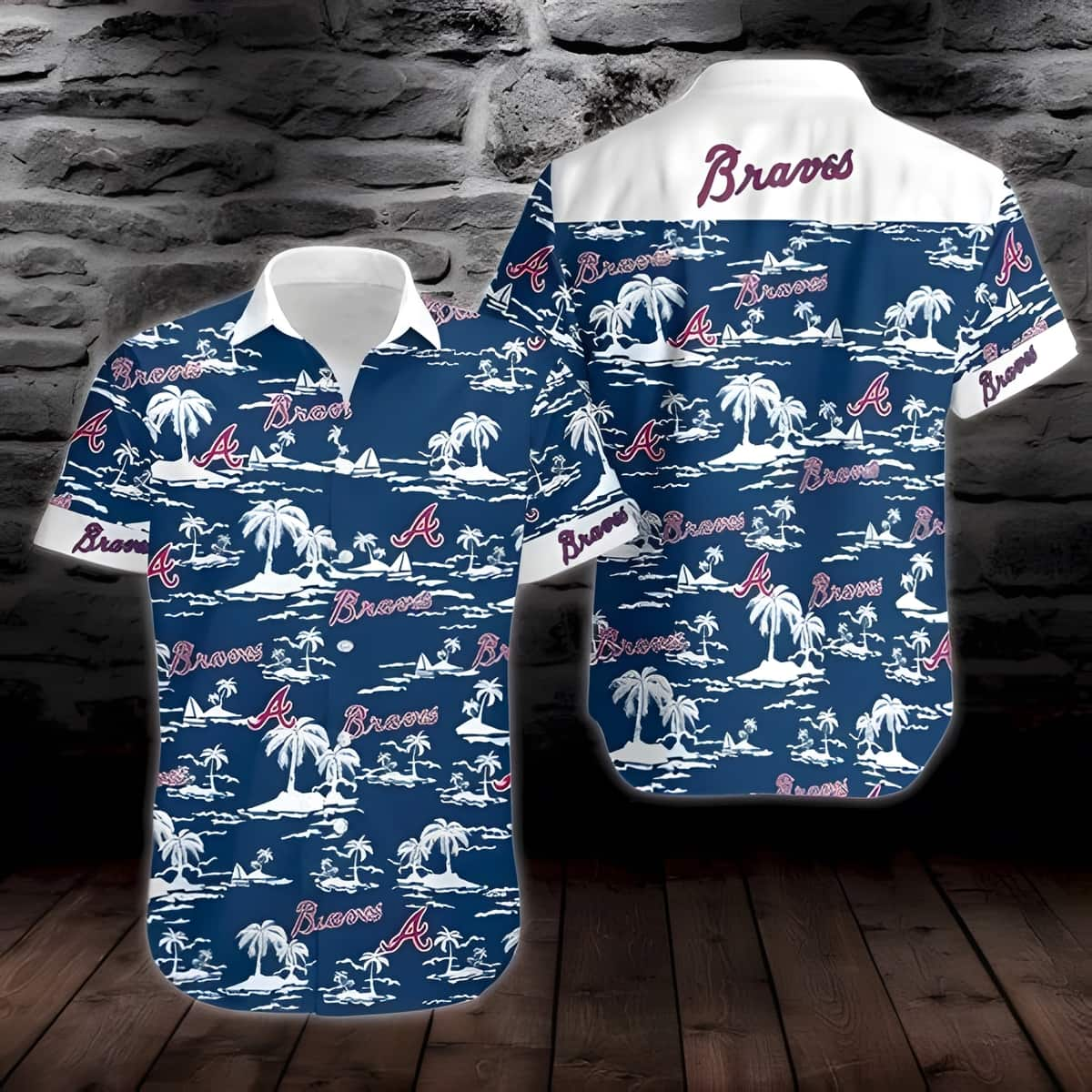 Vintage Atlanta Braves Hawaiian Shirt Beach Gift For Baseball Fans