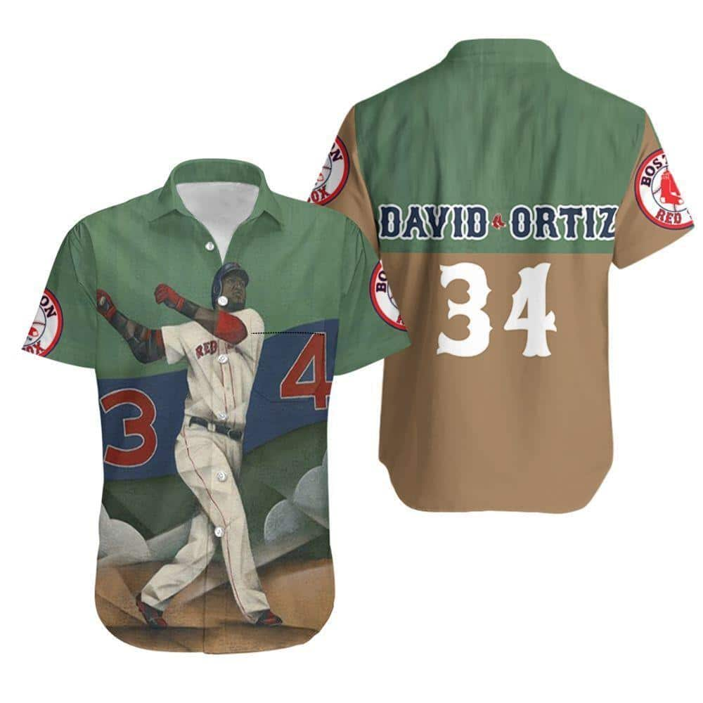 MLB David Ortiz 34 Boston Red Sox Hawaiian Shirt Baseball Fans Gift