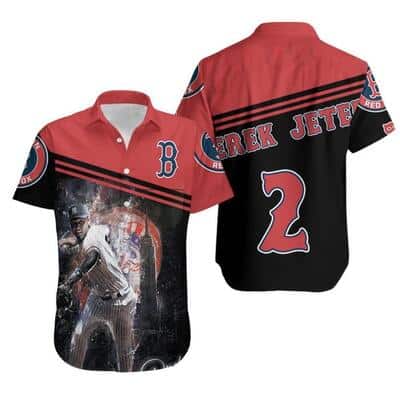 Derek Jeter 2 Boston Red Sox Hawaiian Shirt Sports Gift For Dad Derek Jeter 2 Boston Red Sox Hawaiian Shirt Sports Gift For Dad