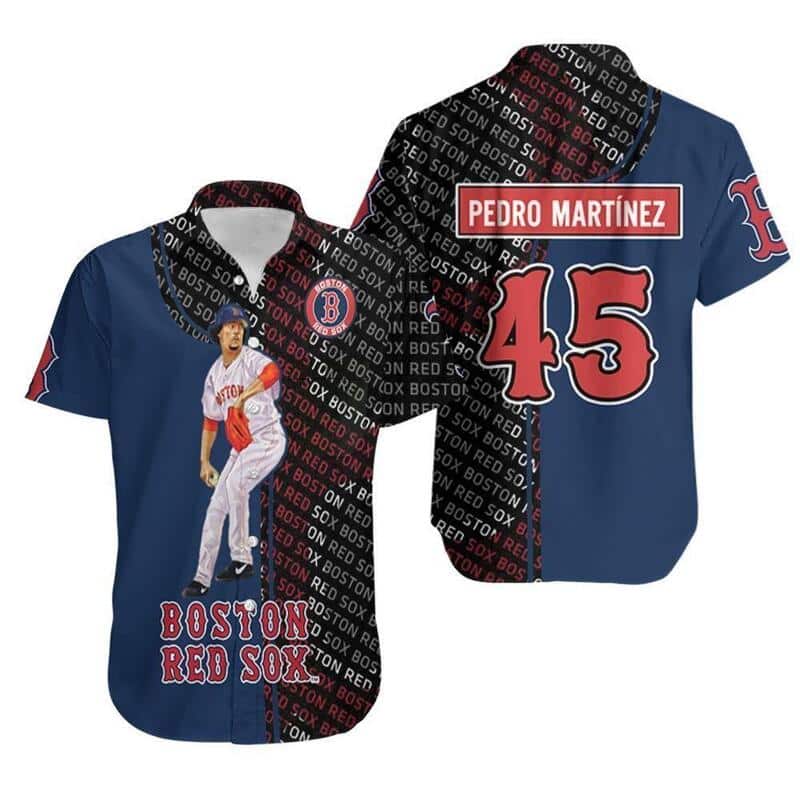 Pedro Martinez 45 Boston Red Sox Hawaiian Shirt Gift For Baseball Fans Pedro Martinez 45 Boston Red Sox Hawaiian Shirt Gift For Baseball Fans