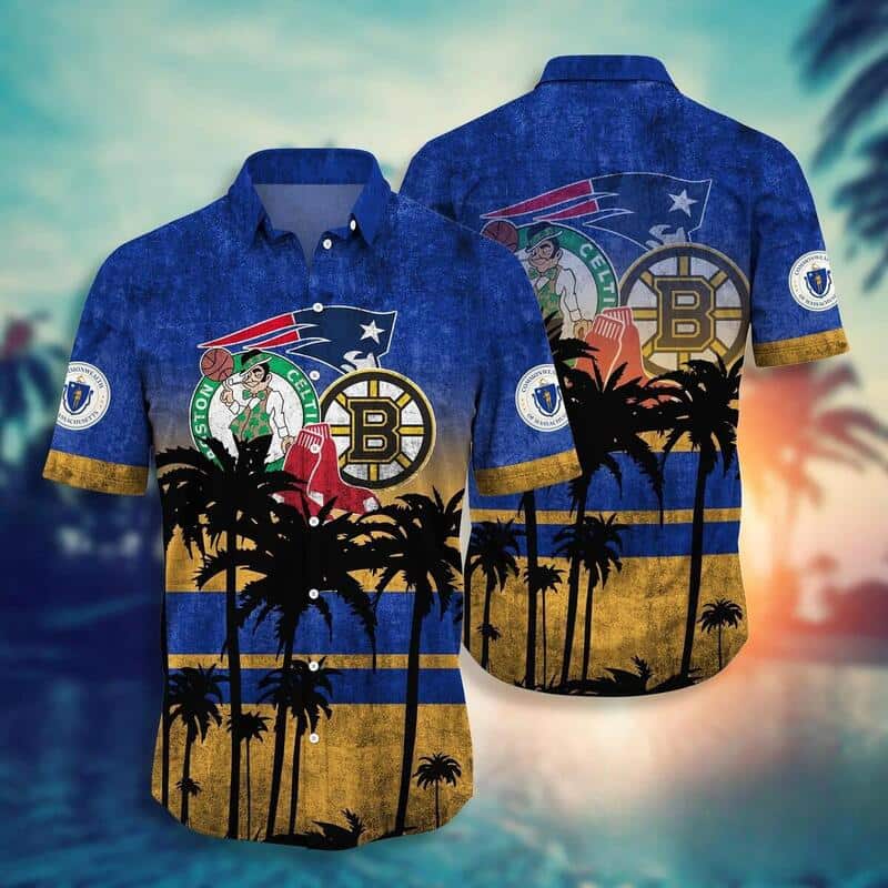MLB Boston Red Sox New England Patriots Boston Celtics Boston Bruins Hawaiian Shirt MLB Boston Red Sox New England Patriots Boston Celtics Boston Bruins Hawaiian Shirt