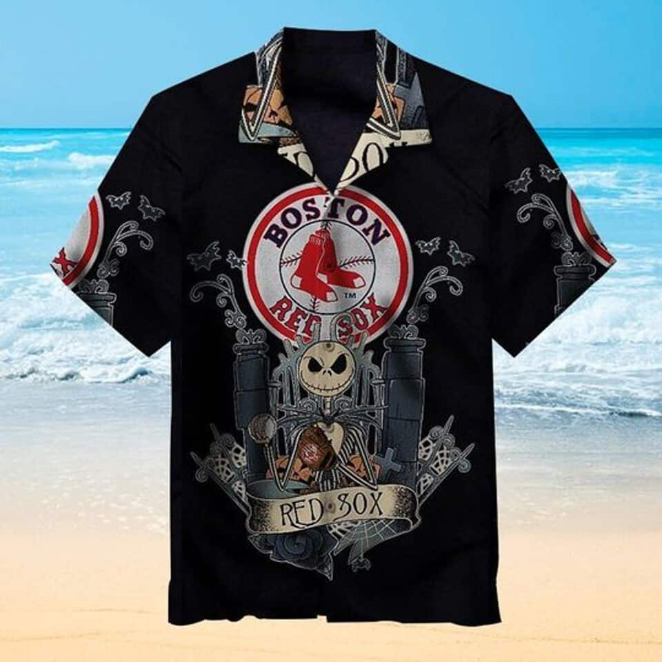 Jack Skellington Boston Red Sox Hawaiian Shirt Practical Beach Gift