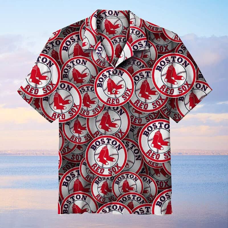 Boston Red Sox Logo Hawaiian Shirt Gift For Sport Fans Boston Red Sox Logo Hawaiian Shirt Gift For Sport Fans