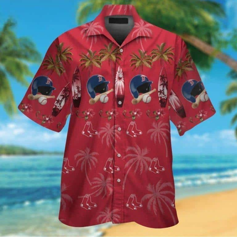 Boston Red Sox Hawaiian Shirt Surfboard Pattern Practical Beach Gift