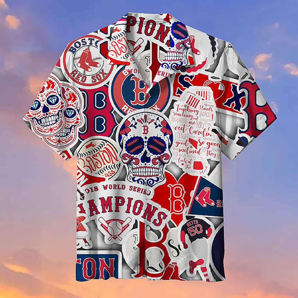 MLB Boston Red Sox Skull Hawaiian Shirt Gift For Red Sox Fans