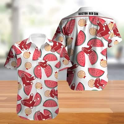 MLB Boston Red Sox Hawaiian Shirt Watermelon Pattern Gift For Beach Trip MLB Boston Red Sox Hawaiian Shirt Watermelon Pattern Gift For Beach Trip