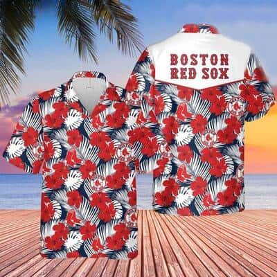 Boston Red Sox Hawaiian Shirt Hibiscus Flower Pattern Practical Beach Gift Boston Red Sox Hawaiian Shirt Hibiscus Flower Pattern Practical Beach Gift