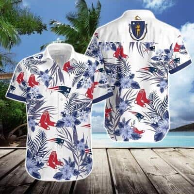 MLB Boston Red Sox Hawaiian Shirt Hibiscus Flower Pattern On White Theme MLB Boston Red Sox Hawaiian Shirt Hibiscus Flower Pattern On White Theme