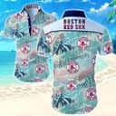 Boston Red Sox Hawaiian Shirt Palm Leaves Pattern Practical Beach Gift