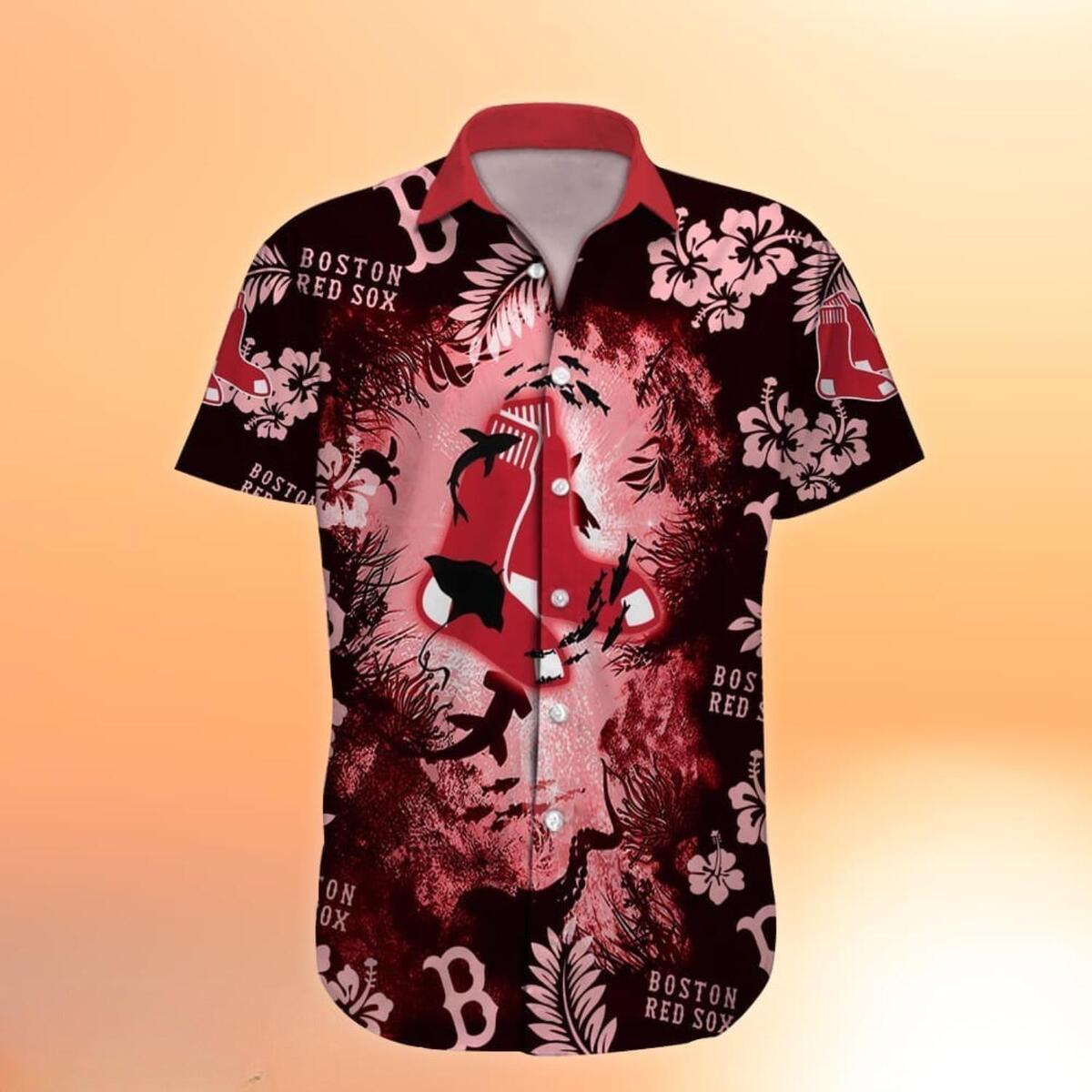 Boston Red Sox Hawaiian Shirt Ocean Fish Best Beach Gift