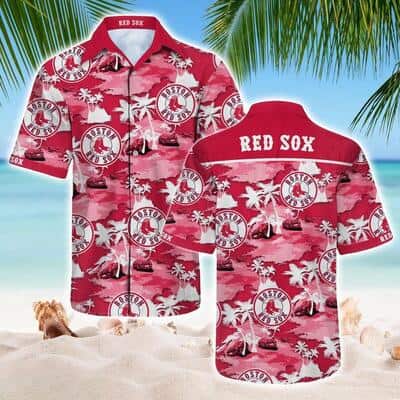 Boston Red Sox Hawaiian Shirt Island Pattern All Over Print Boston Red Sox Hawaiian Shirt Island Pattern All Over Print