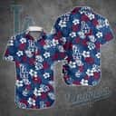 Los Angeles Dodgers Hawaiian Shirt Hibiscus Flower Pattern Beach Lovers Gift
