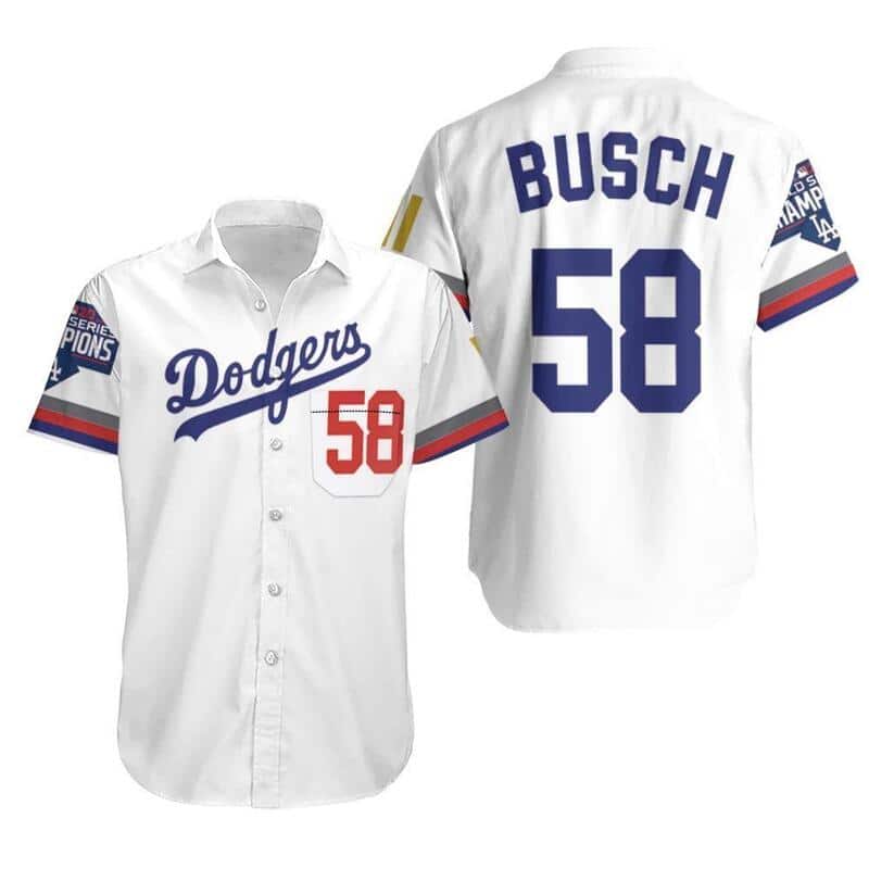 White Los Angeles Dodgers Hawaiian Shirt Gift For Sport Fans