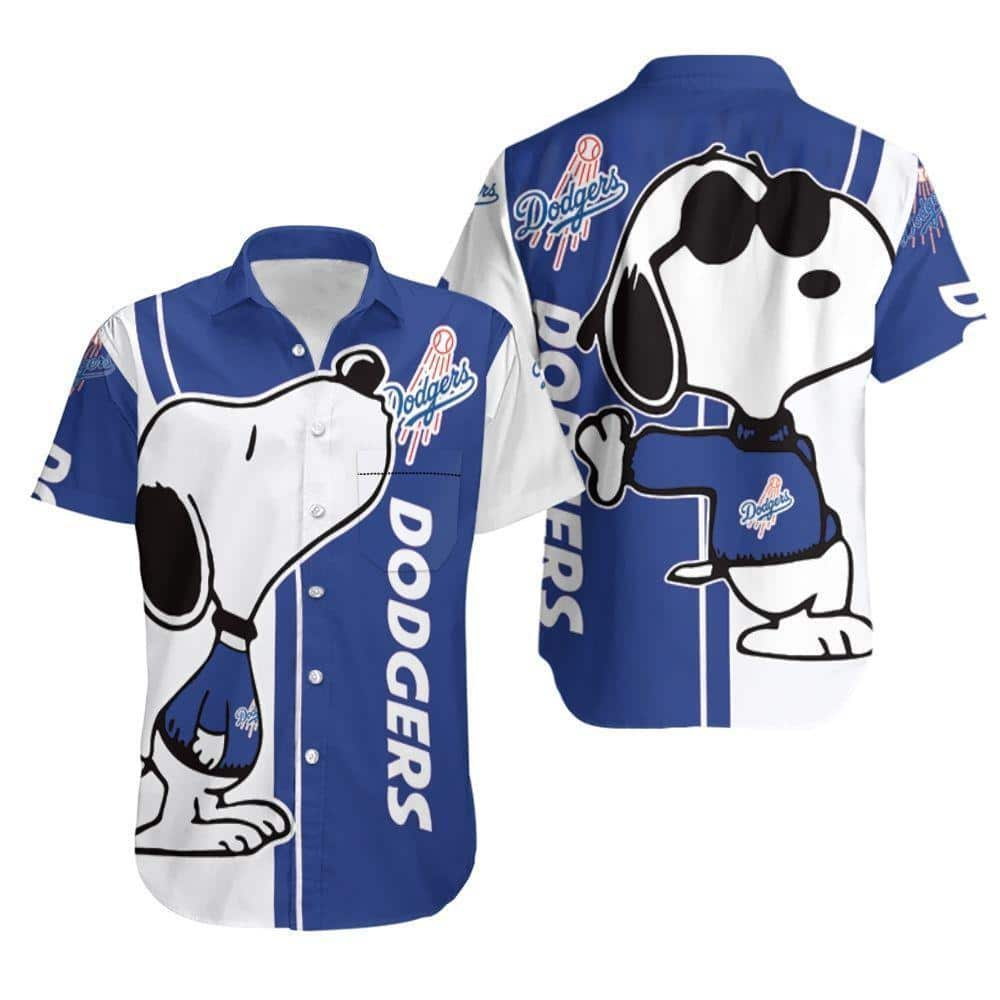 Snoopy Los Angeles Dodgers Hawaiian Shirt Gift For Baseball Coach