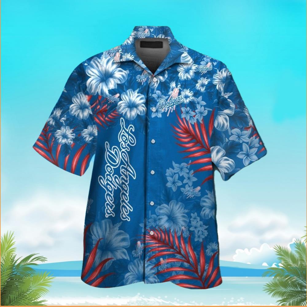 MLB Los Angeles Dodgers Hawaiian Shirt Tropical Pattern Beach Vacation Gift