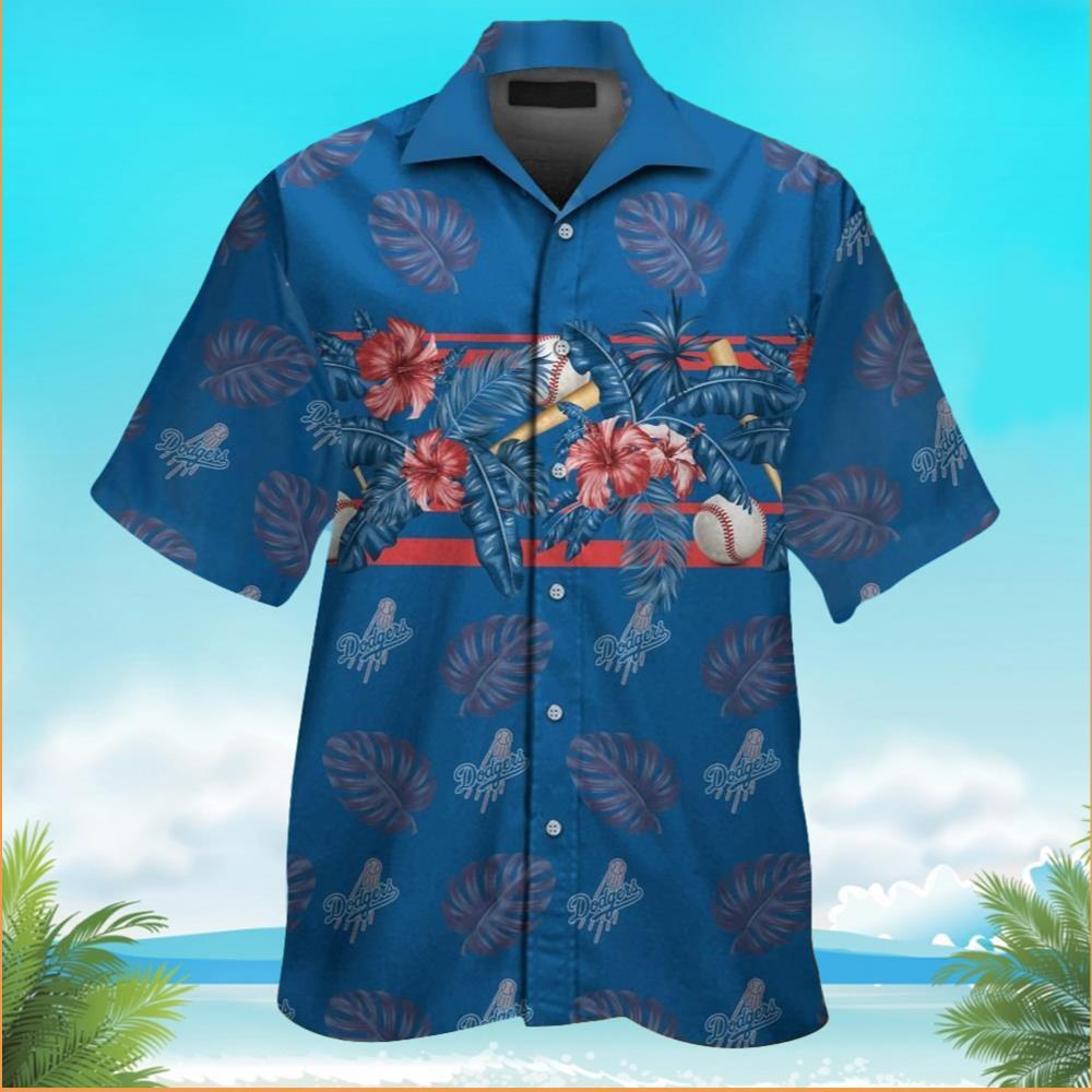 Los Angeles Dodgers Hawaiian Shirt Tropical Pattern Practical Beach Gift