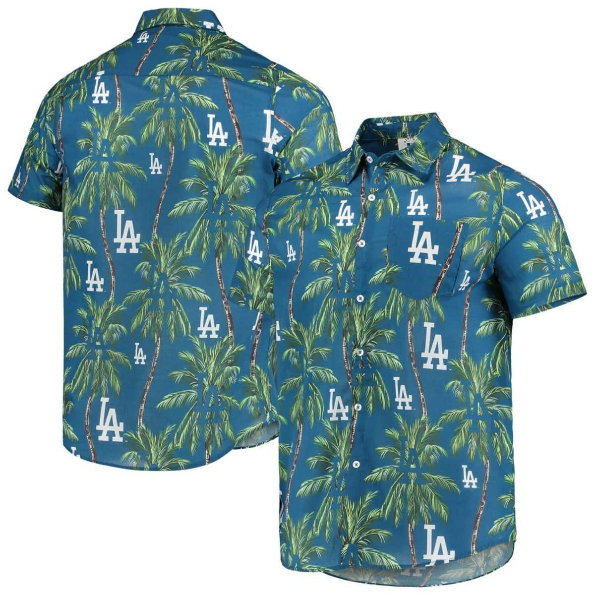 Vintage Los Angeles Dodgers Hawaiian Shirt Palm Trees Pattern