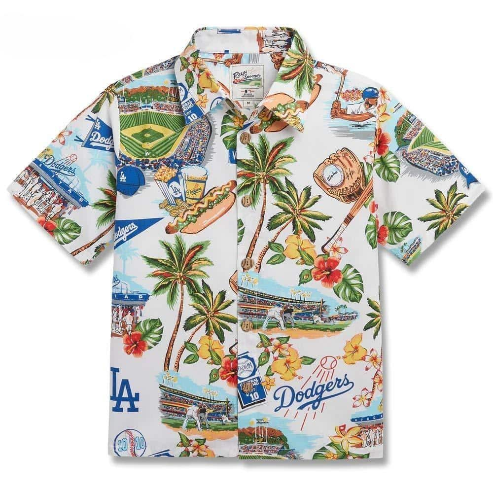 Vintage Los Angeles Dodgers Hawaiian Shirt Beach Gift For Baseball Fans