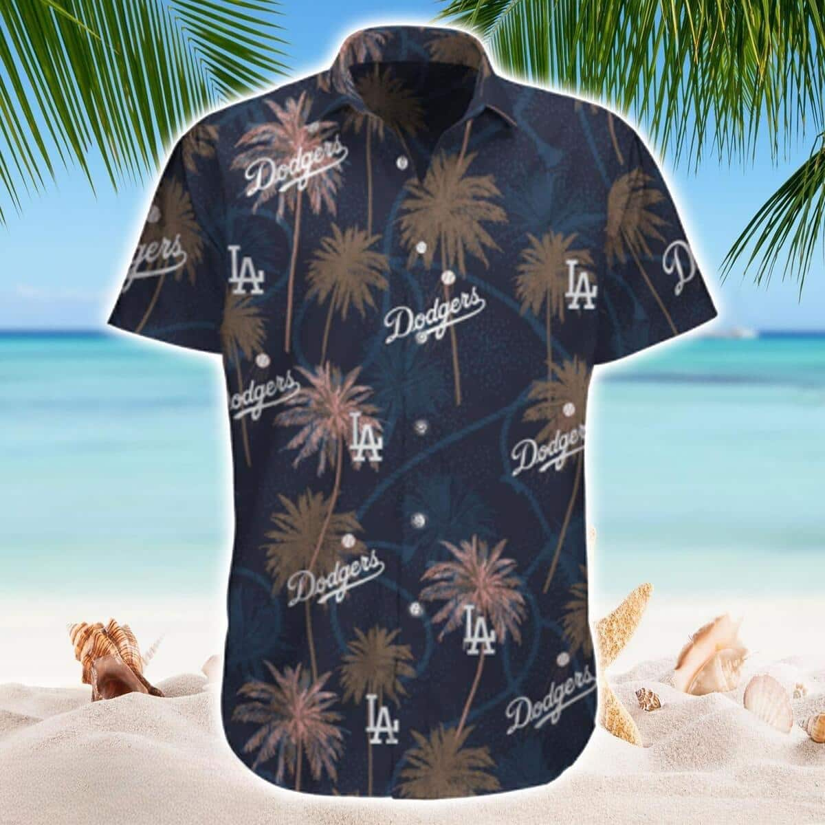 Los Angeles Dodgers Hawaiian Shirt Palm Trees Pattern All Over Print