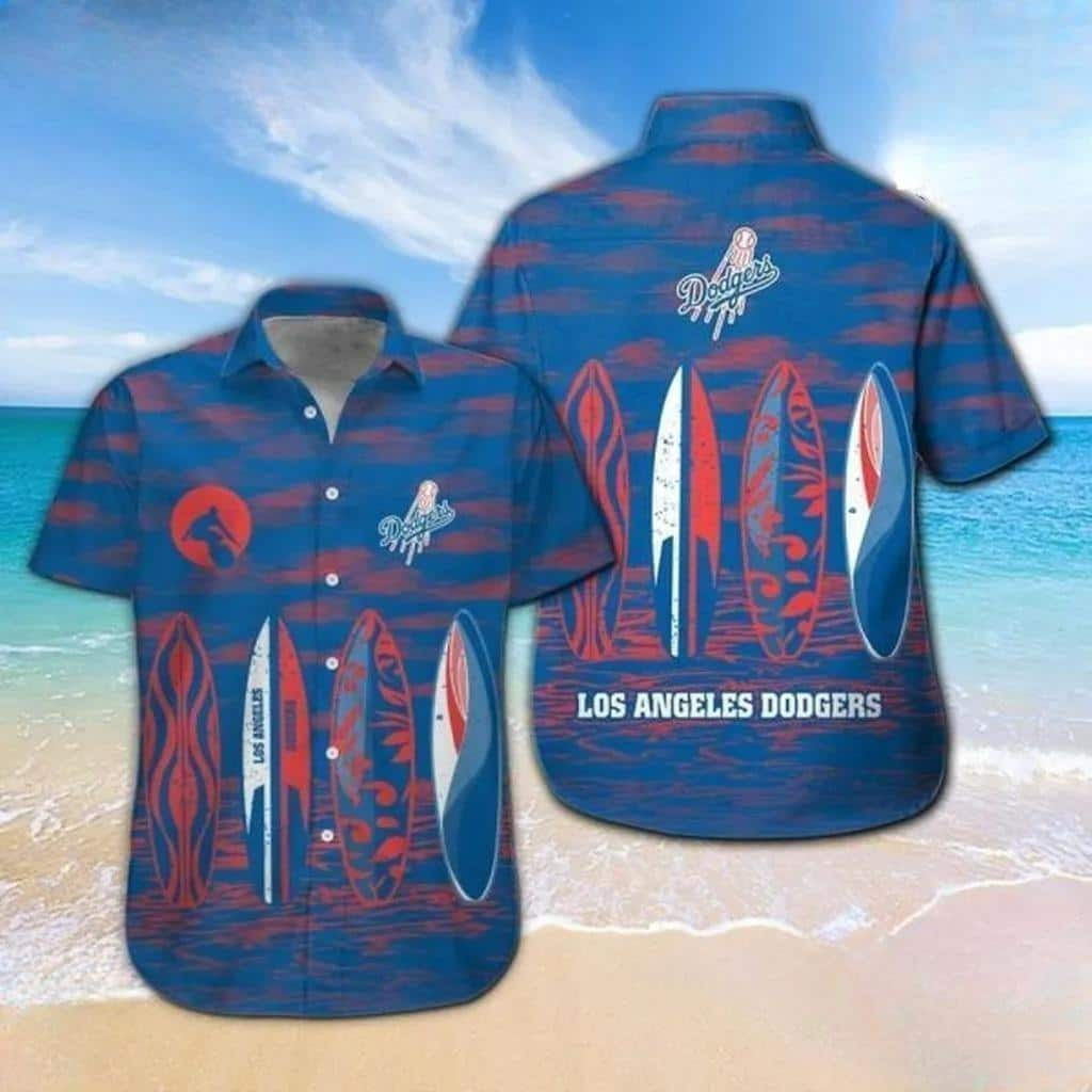 Los Angeles Dodgers Hawaiian Shirt Surfboard Pattern Beach Lovers Gift