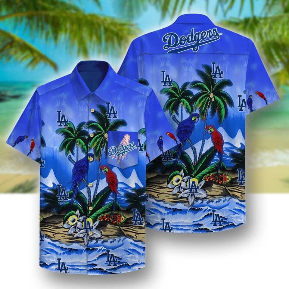 Los Angeles Dodgers Hawaiian Shirt Beach Parrots Beach Lovers Gift