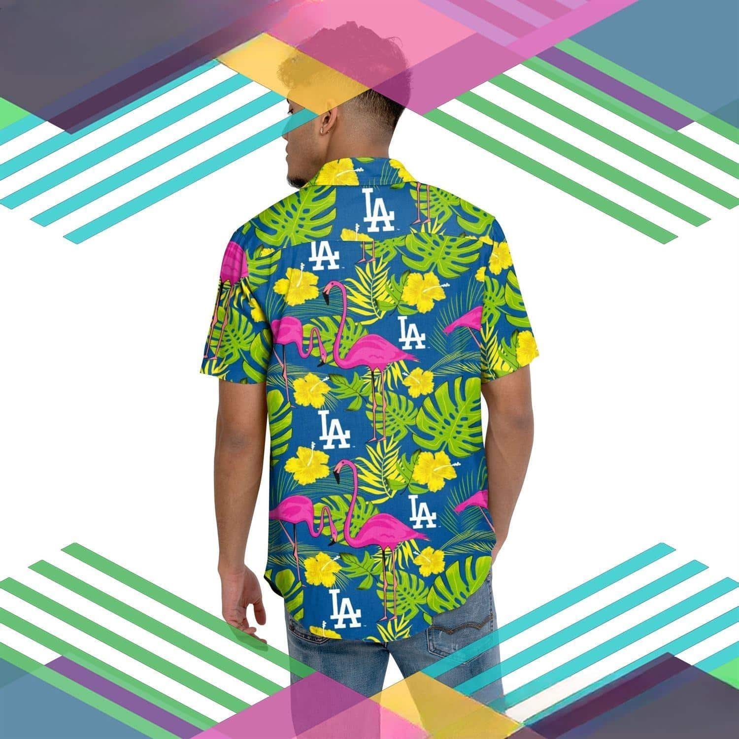 MLB Los Angeles Dodgers Hawaiian Shirt Flamingo Pattern Beach Vacation Gift MLB Los Angeles Dodgers Hawaiian Shirt Flamingo Pattern Beach Vacation Gift