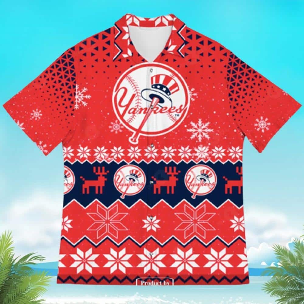 New York Yankees Hawaiian Shirt Christmas Pattern Gift For Baseball Fans