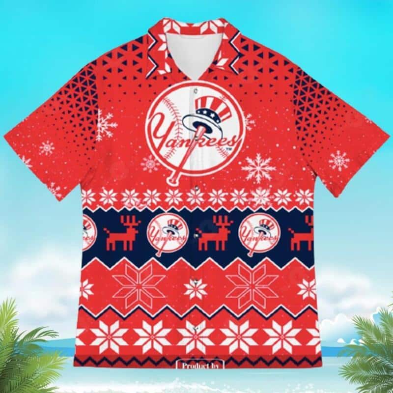 New York Yankees Hawaiian Shirt Christmas Pattern Gift For Baseball Fans