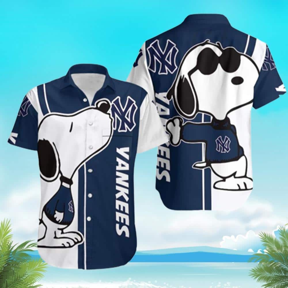 Snoopy New York Yankees Hawaiian Shirt Beach Gift For Friend