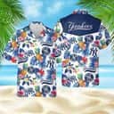 New York Yankees Hawaiian Shirt Tropical Pineapple Pattern All Over Print New York Yankees Hawaiian Shirt Tropical Pineapple Pattern All Over Print