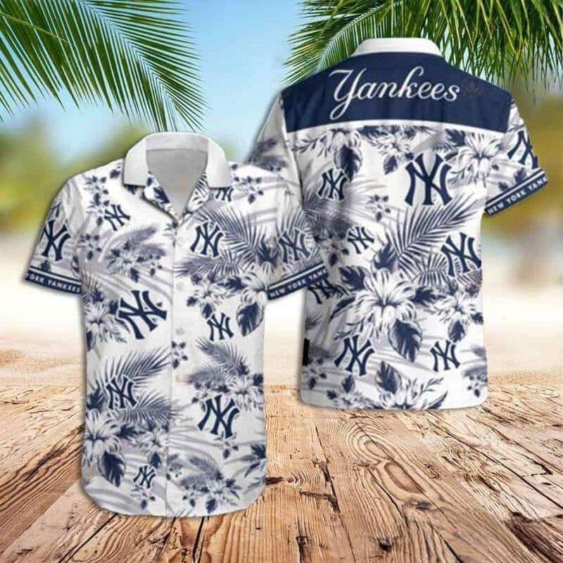 New York Yankees Hawaiian Shirt Hibiscus Flower Pattern Trendy Summer Gift