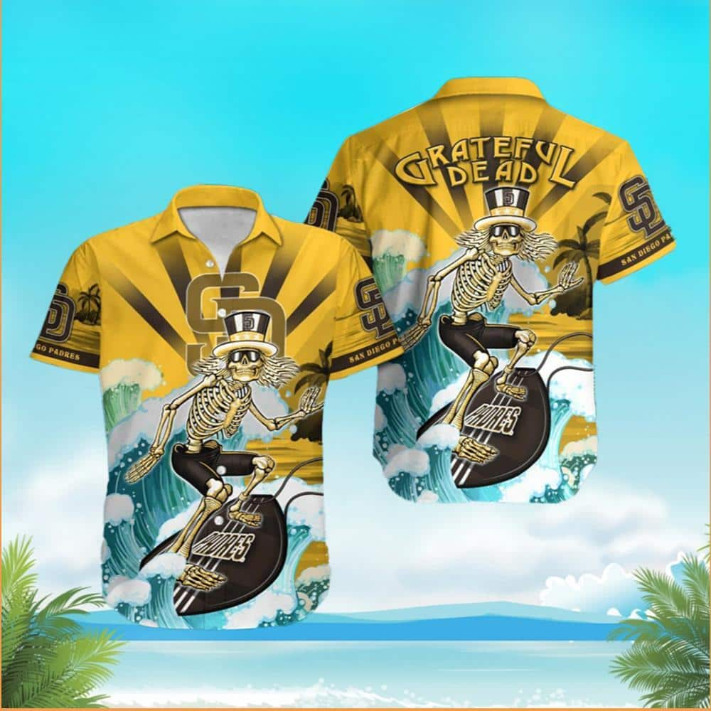 MLB San Diego Padres Grateful Dead Hawaiian Shirt Gift For Baseball Coach