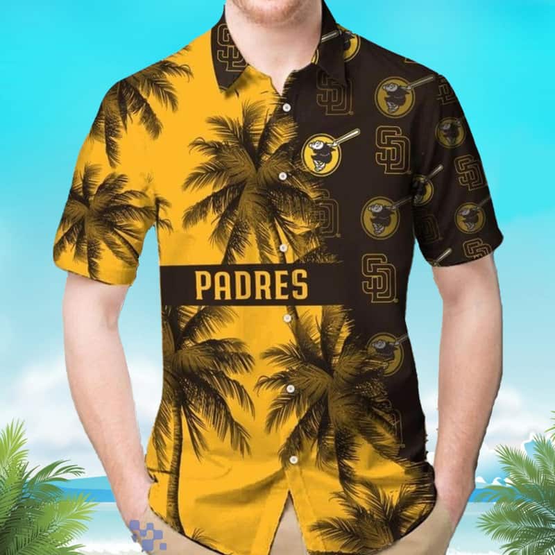 MLB San Diego Padres Hawaiian Shirt Palm Tree Gift For Baseball Fans MLB San Diego Padres Hawaiian Shirt Palm Tree Gift For Baseball Fans