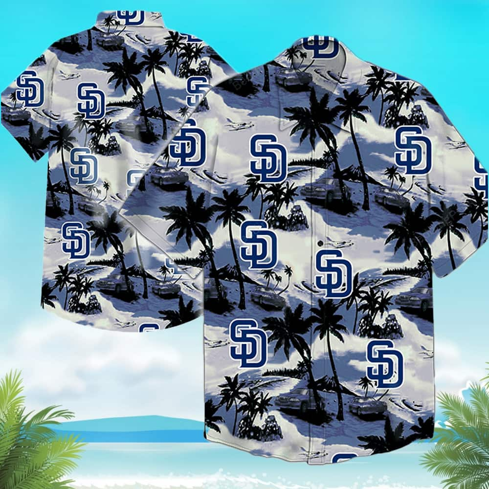 Vintage San Diego Padres Hawaiian Shirt Coconut Tree All Over Print