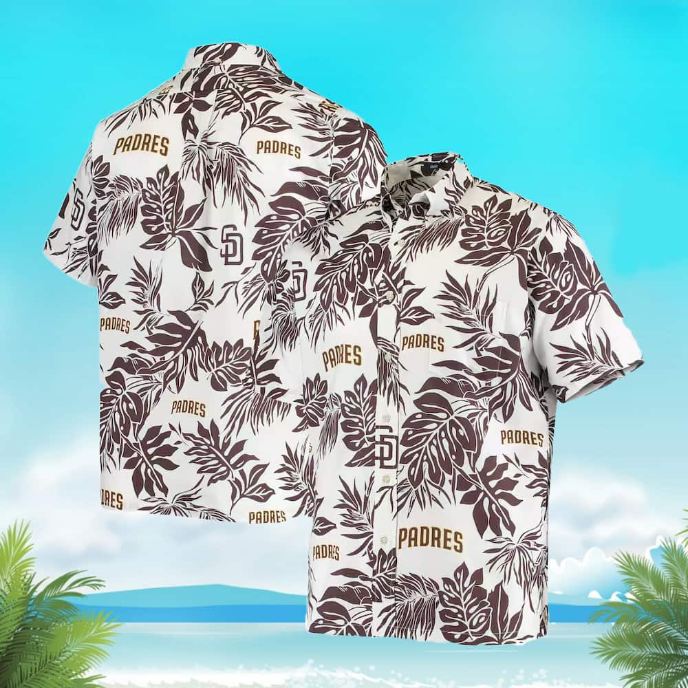 White Aloha San Diego Padres Hawaiian Shirt Tropical Flower Pattern All Over Print