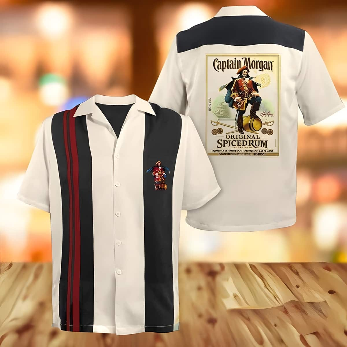 Beige Captain Morgan Hawaiian Shirt Rum Gift For Him