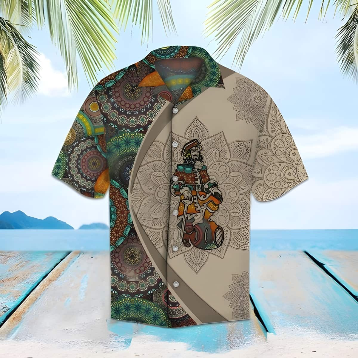 Captain Morgan Hawaiian Shirt Mandala Pattern Gift For Rum Lovers