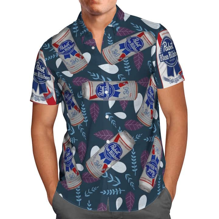 Pabst Blue Ribbon Hawaiian Shirt Gift For Beer Drinkers