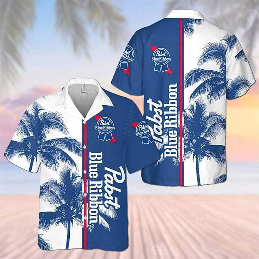 Pabst Blue Ribbon Beer Hawaiian Shirt Vintage Gift For Beach Lovers