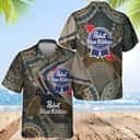 Pabst Blue Ribbon Beer Hawaiian Shirt Boho Mandala Pattern Pabst Blue Ribbon Beer Hawaiian Shirt Boho Mandala Pattern