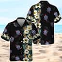 Black Pabst Blue Ribbon Hawaiian Shirt Hibiscus Flower Pattern Black Pabst Blue Ribbon Hawaiian Shirt Hibiscus Flower Pattern