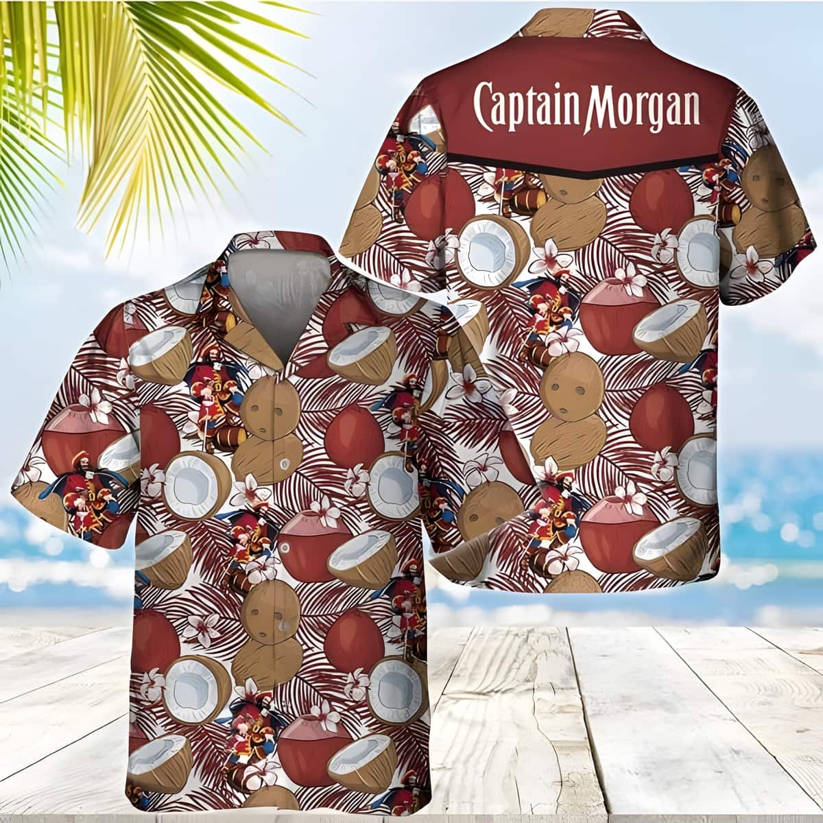 Captain Morgan Hawaiian Shirt Coconut Pattern All Over Print